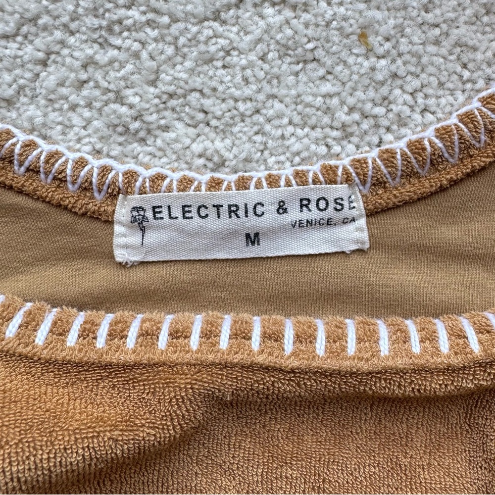 Electric & Rose Dion Vintage Terry Bra - Brown Crop Top from Anthropologie - Picture 2 of 5